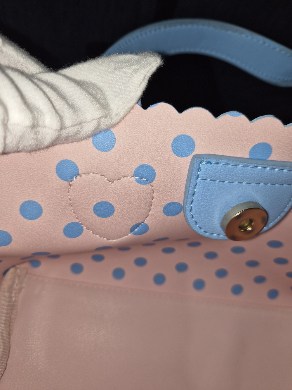 Juicy Couture Blue Strawberry Scallop Tote with Heart Coin Pouch - Picture 7 of 8